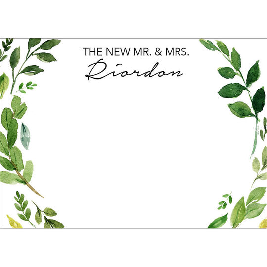 Green Vertical Vines Flat Place Cards